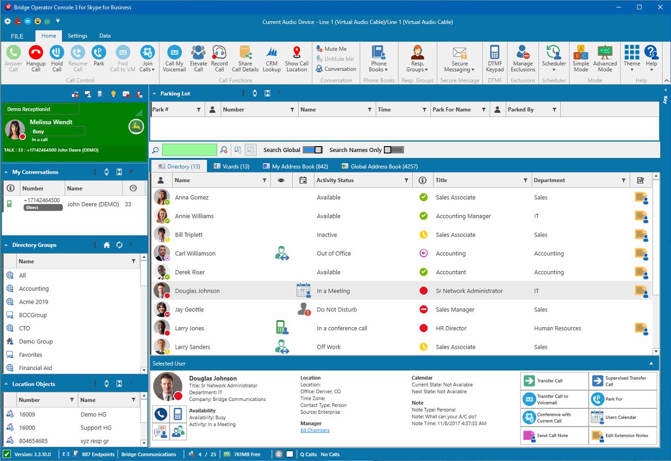 Skype for Business Attendant Console