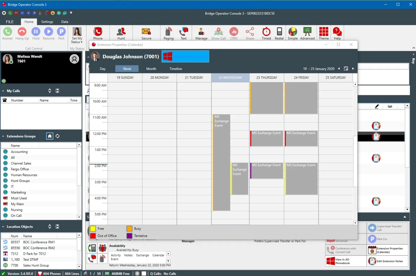 Bridge Operator Console Exchange Connector