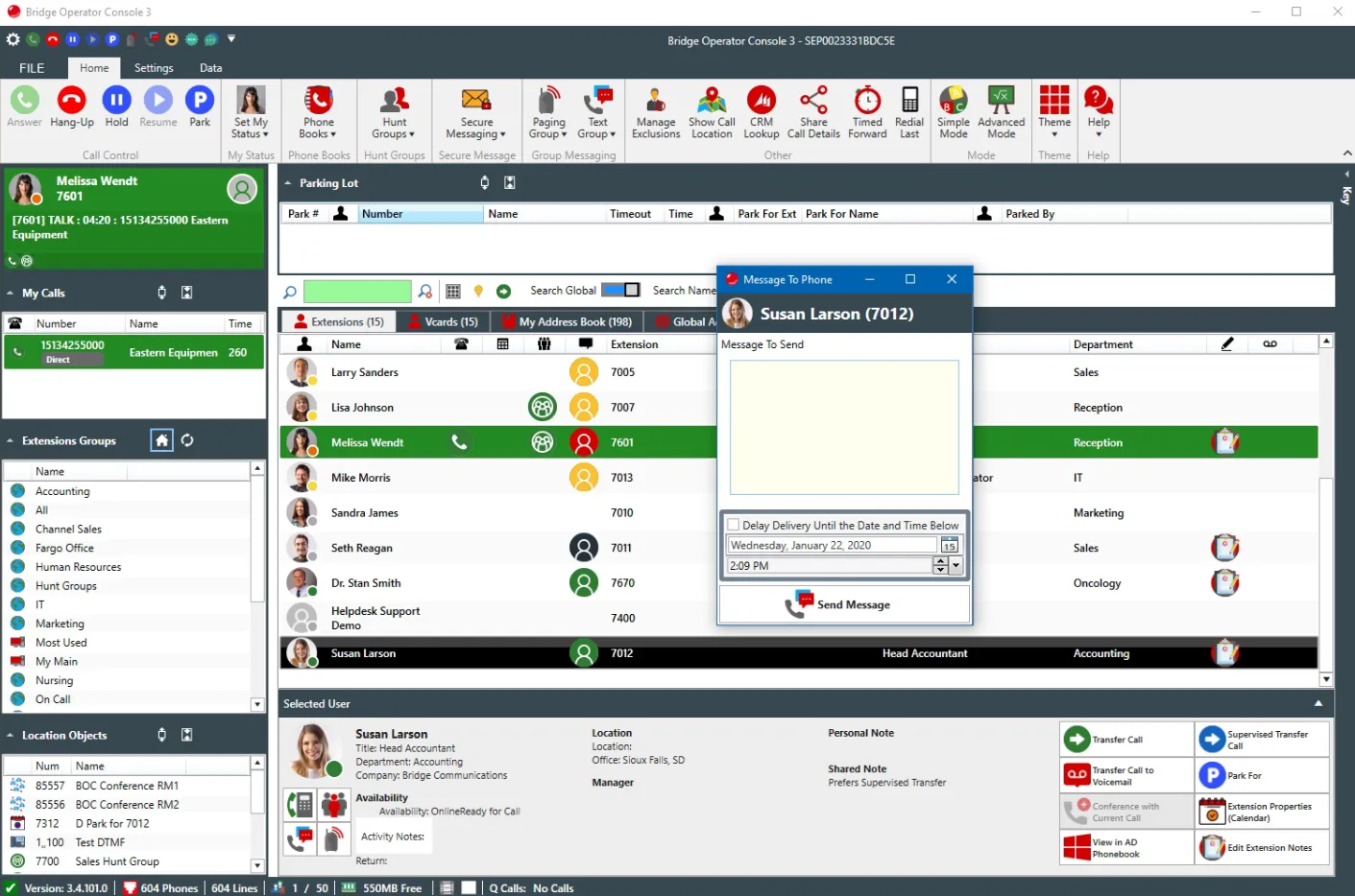 Send Text Messages to Desk Phones